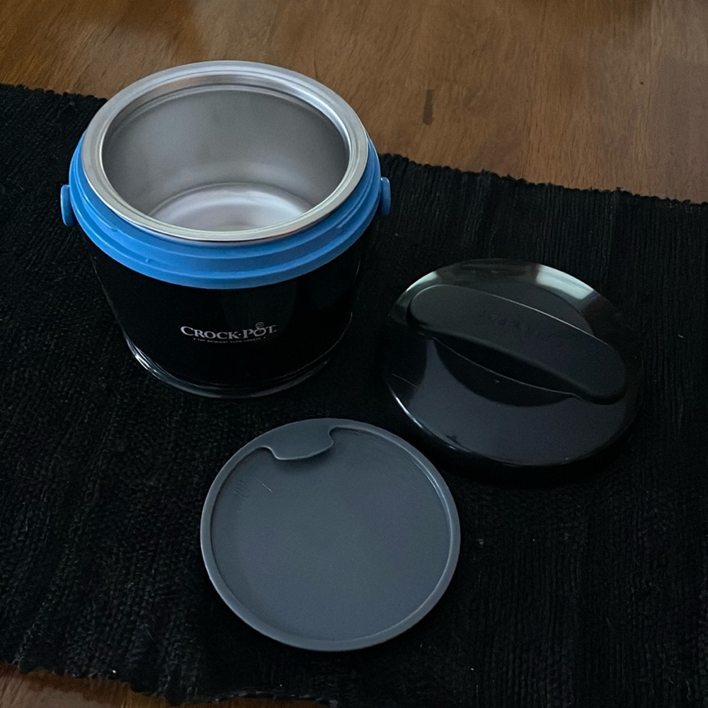 Crockpot Black & Sky Blue Lunch Crock pot to go Food Warmer sccplc200-bk